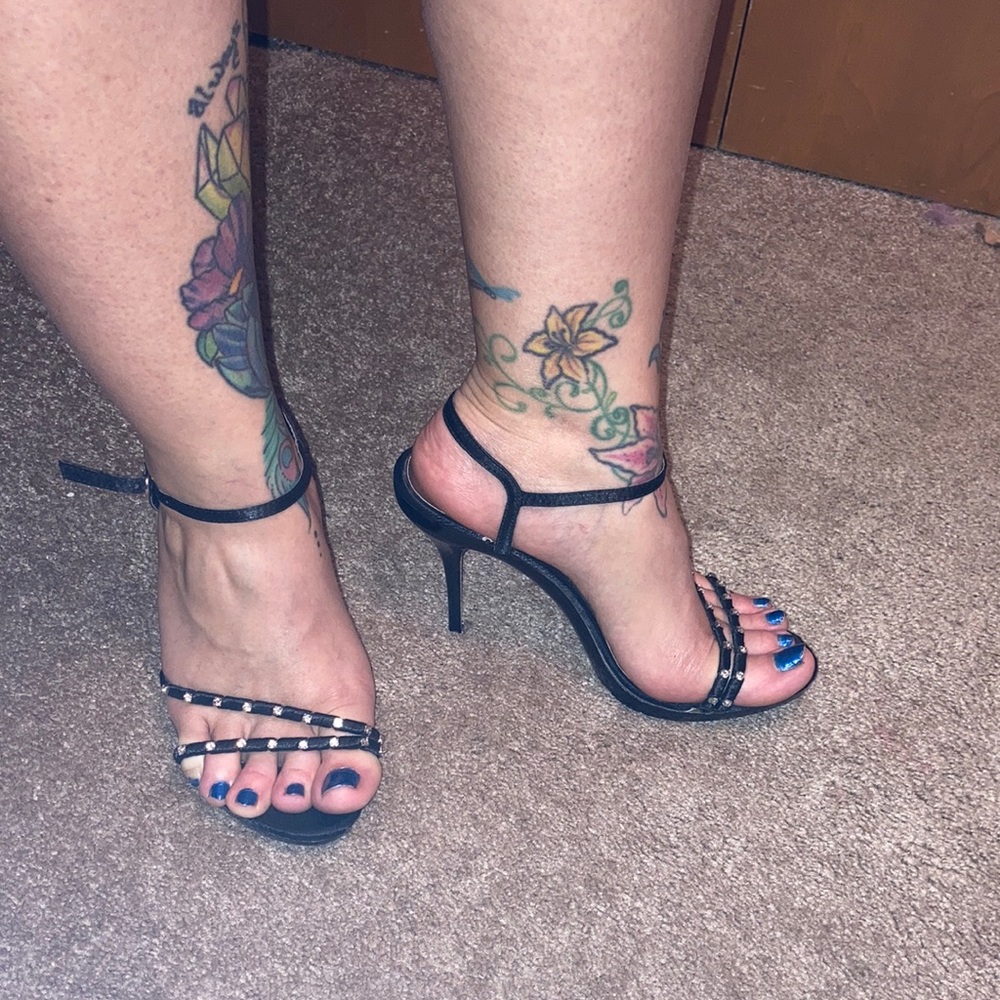 Black strappy stilettos